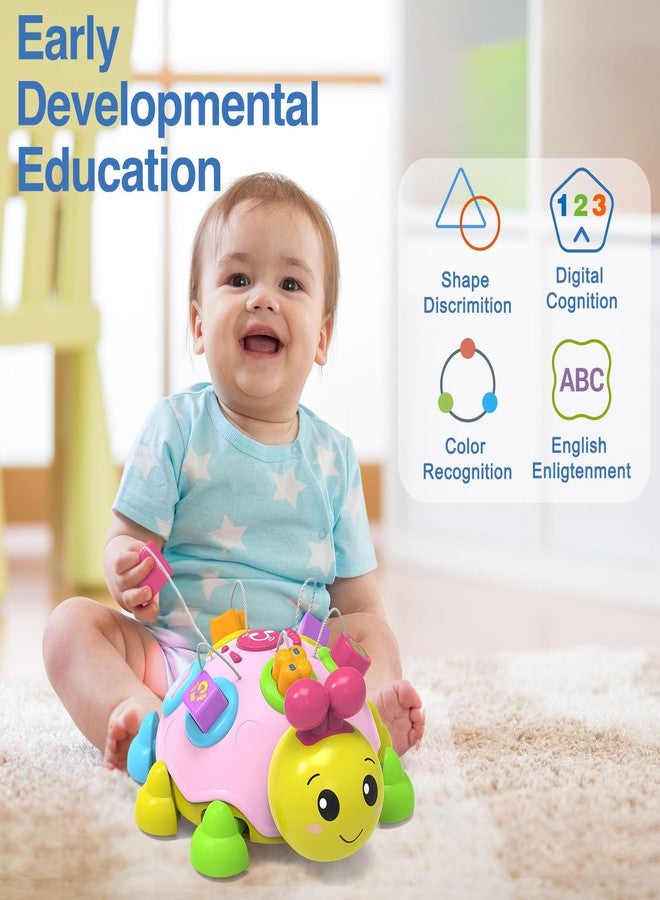 Holaxander Baby Musical Ladybug Crawling Toys,Baby Toy 6-12 Months with Light-up Music, Early Educational Learning Toy, Infant Gift Toys for 7 8 9 10 11 Months 1-2 Years Old Newborn Girls (Pink) - Image 2