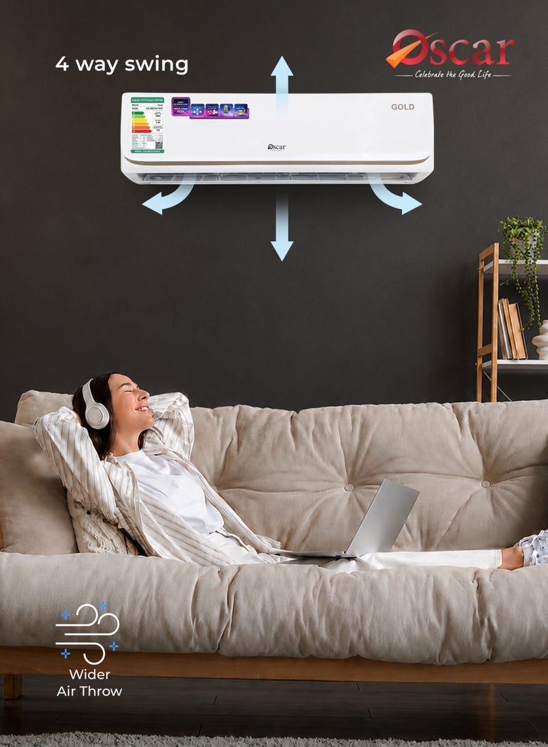 OSCAR 1.0 Ton Split Air Conditioner Hot & Cool | 12,100 BTU/H | R410A Refrigerant | Energy Efficient AC | Fast Cooling & Heating | Low Noise | Ideal for Small Rooms | OS12MCR410SHC - Image 5