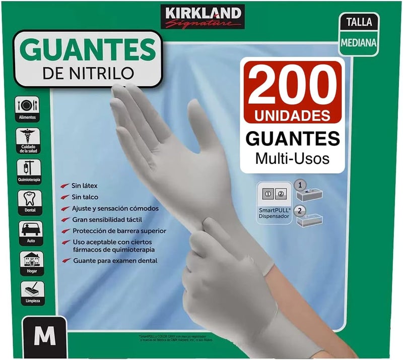 Kirkland Signature Nitrile Gloves Box of 200 Medium for Health Care Food Service Home other uses - Image 1