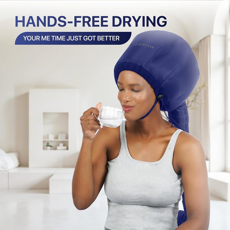 Granteva Hair Dryer Bonnet Attachment w/A Headband Integrated That Reduces Heat Around Ears & Neck - Blow Dryer Attachment for Hair Dryer, Speeds Up Drying Time - Image 4