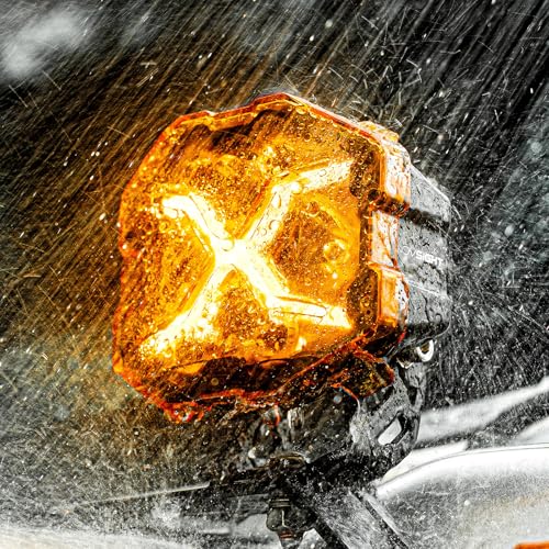 NOVSIGHT 4 Inch LED Pods - X Series Off Road Driving Light with Yellow DRL, Super Bright Pod Lights Drive Beam with Amber Cover, Off-road Fog Lights for Trucks Jeep Ford UTV ATV, 2-Year Warranty, Pair - Image 1