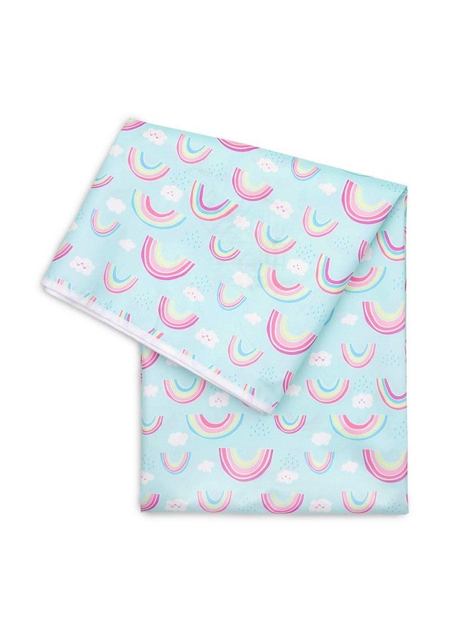 BUMKiNs Bumkins Baby Splat Mat for Under High Chair, Babies Toddlers Eating Mess Mat, Waterproof Reusable Cloth for Arts and Crafts, Playtime Mat for Kids, Floors or Tables, Fabric 42inx42in, Rainbows Blue  - Image 1
