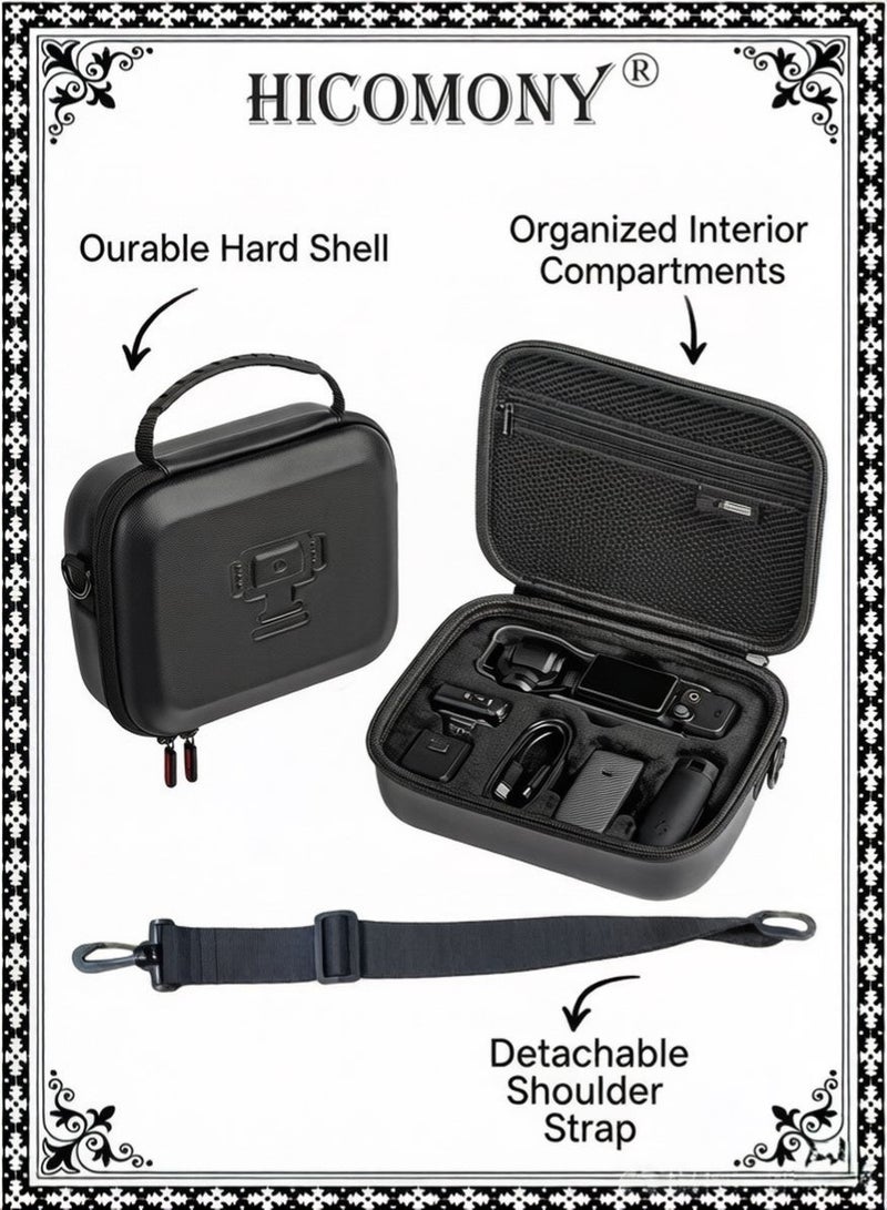 Hicomony Carrying Bag for DJI Osmo Pocket 3, Portable Hard Storage Case with Shoulder Strap, Shockproof Water-Resistant Travel Bag, Accessory for DJI Pocket 3 - Image 2