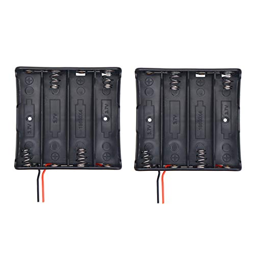 Electronicspices Electronic Spices 2Pcs 18650 3.7V Battery 4 Slots Battery Holder Box With Wire Leads - Image 1