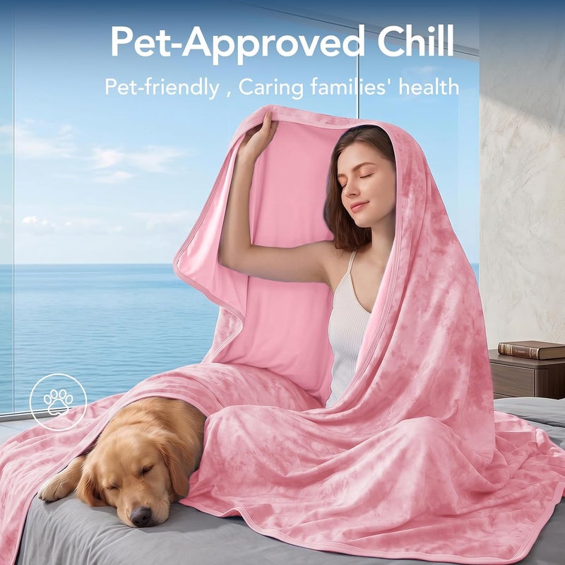 Topcee Cooling Blanket 80''x88'' for Hot Sleepers, Arc-Chill Q-Max>0.35 Double Sided Cold Blankets for Night Sweats, Cool Soft Lightweight Summer Blanket for Sofa Bed Couch, Gifts for Women Queen - Image 3