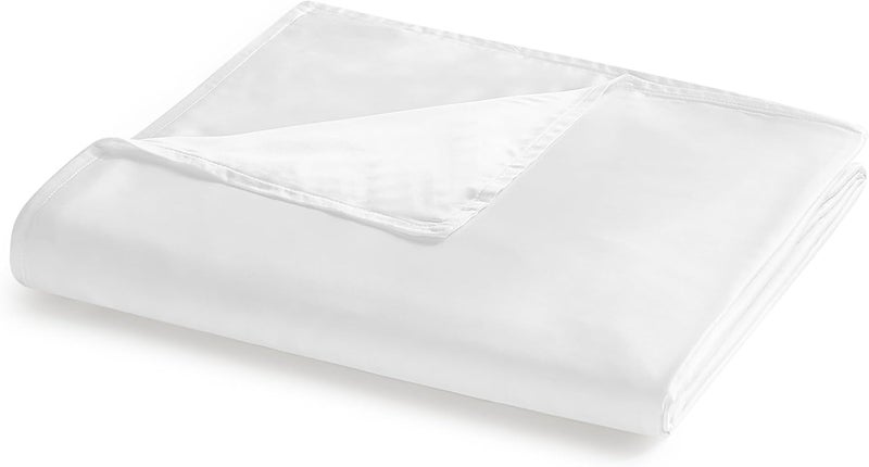 YnM غطاء لحاف تبريد حصري للبطانيات المثقلة مع 16 حبل (أبيض، 80"x87") - Image 1