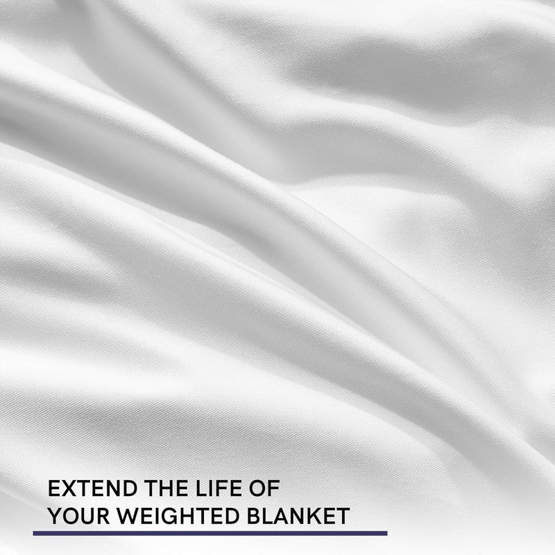 YnM غطاء لحاف تبريد حصري للبطانيات المثقلة مع 16 حبل (أبيض، 80"x87") - Image 4