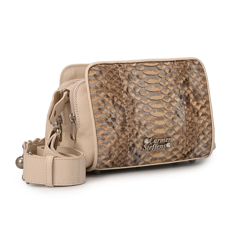 Carmen Steffens Silver Python Bag