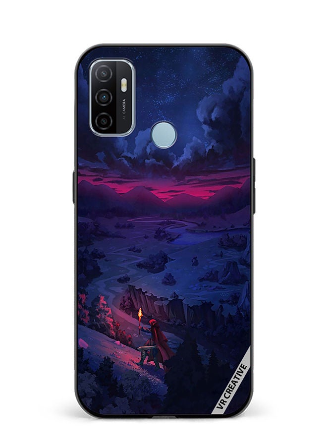 VR CREATIVE Protective Case Cover For Oppo A53 Person Walking On Mountain Design Multicolour - Image 1