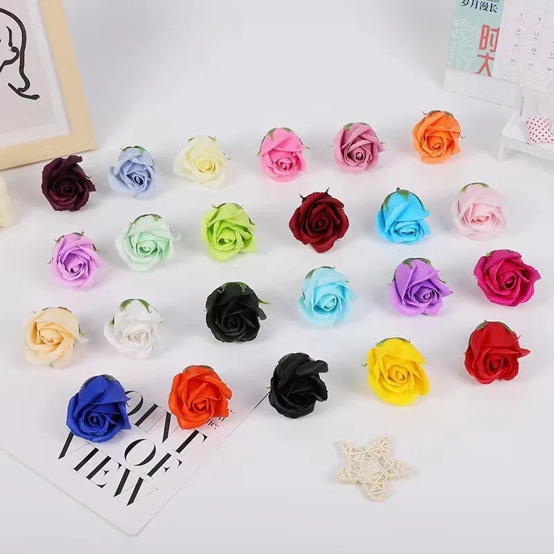 Bluejw Three Layers Handmade Soap Flowers – 50 Pcs Eternal Soap Rose Heads with Dried Plants, Multi-Color DIY Bouquet for Valentine's Day Gift - Image 2
