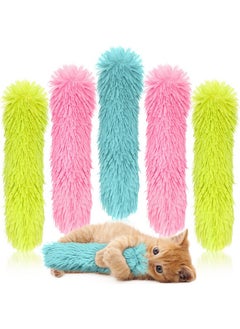 Civaner 6 Pcs Catnip Toys Interactive Cat Kicker Toy Plush Fabric Cat Kick Toy Sticks Chasing Chewing Exercising Catnip Filled Cat Toys Cat Chew Toy for Puppy Kitty (Grass Green, Blue, Pink, 10.6 Inch)  - Image 1