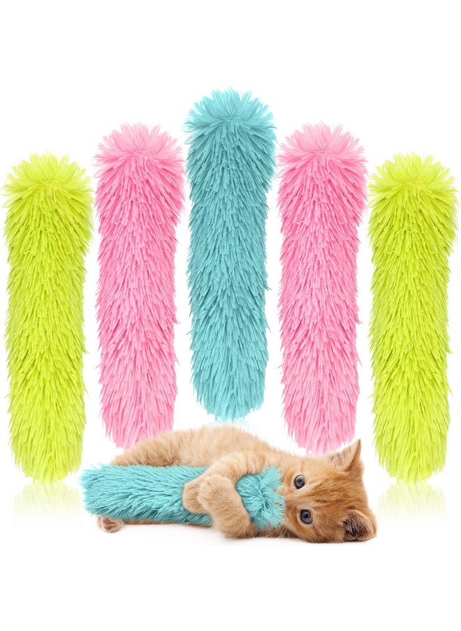 Civaner - 6 Pcs Catnip Toys Interactive Cat Kicker Toy Plush Fabric Cat Kick Toy Sticks Chasing Chewing Exercising Catnip Filled Cat Toys Cat Chew Toy for Puppy Kitty (Grass Green, Blue, Pink, 10.6 Inch) - Image 1