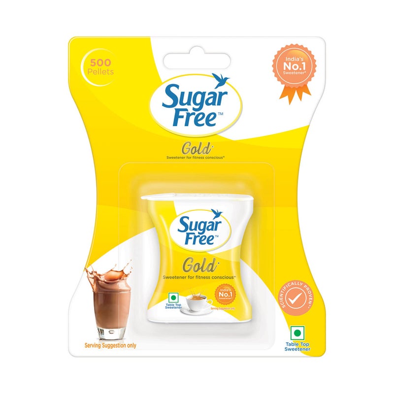 Sugar Free Gold, 500 Pellets| India s No.1 Sweetner| Sweet like Sugar with Low Calories| Scientifically Proven & Tested 50g - Image 3