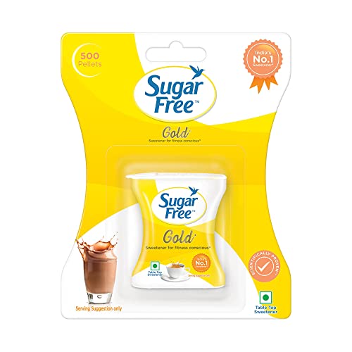Sugar Free Gold, 500 Pellets| India s No.1 Sweetner| Sweet like Sugar with Low Calories| Scientifically Proven & Tested 50g - Image 1