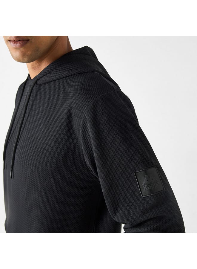 Kappa Kappa Textured Hoodie with Long Sleeves and Kangaroo Pocket  - Image 4