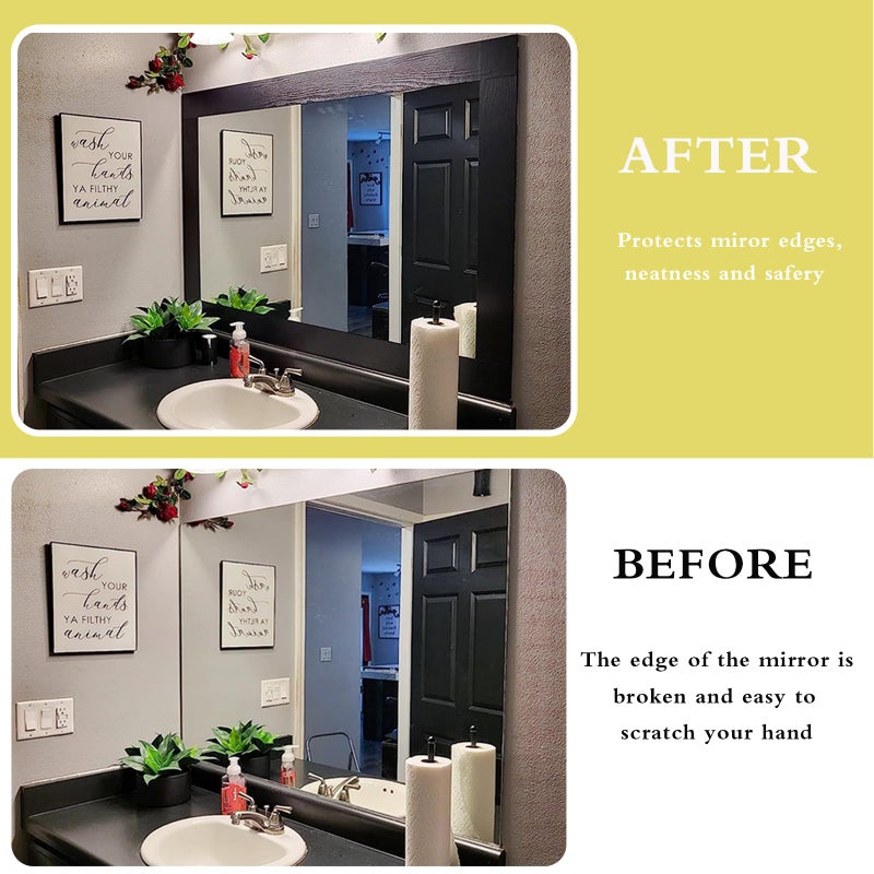Teemall 10M Black Wood Grain Removable PVC Waterproof Border Wall Decor Removable Self Adhesive Kitchen Bathroom Tiles Sticker Wallpaper 4.2x390 (Black, 4" x 390") - Image 2