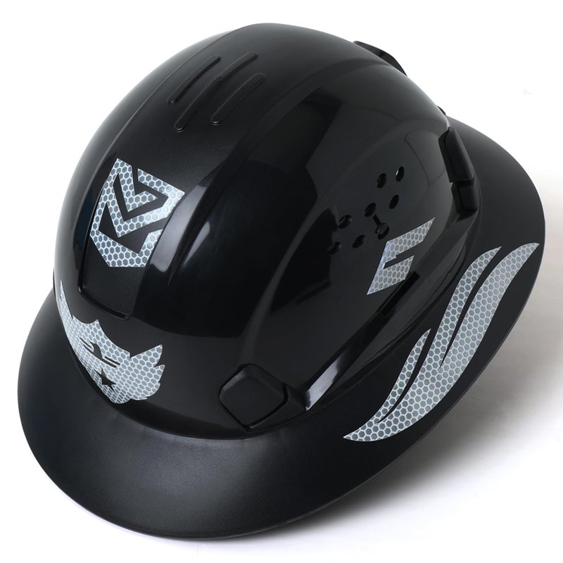 LOHASWORK Full Brim Hard Hat Vented Safety Helmet for Construction OSHA Approved Cascos De Construccion Work Hard Hat for Men Women(Black) - Image 1