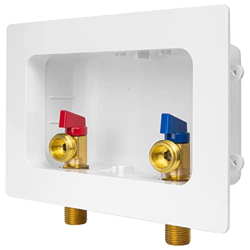 EFIELD Premium Washing Machine (Laundry) Outlet Box with Center Drain, 1/2 inch Sweat MIP x 3/4 inch MHT Connection, White (Standard),(WM029) - Image 1
