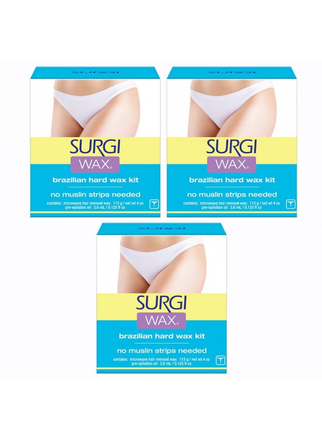 Surgi Surgi-wax Brazilian Waxing Kit For Private Parts, 4-Ounce Boxes (Pack of 3) - Image 2