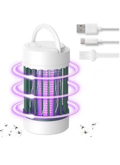 Bug Zapper for Indoor and Outdoor Use, Versatile Mosquito Zapper with Night Light, Electric Rechargeable Cordless Waterproof Mosquito Trap, Ideal for Home, Patio, Camping, RV, USB Battery Powered