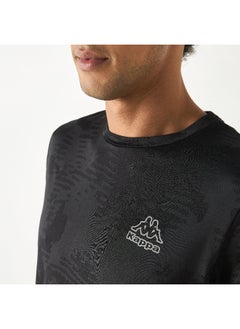 Kappa Kappa Logo Detail Crew Neck T-shirt with Short Sleeves  - Image 3