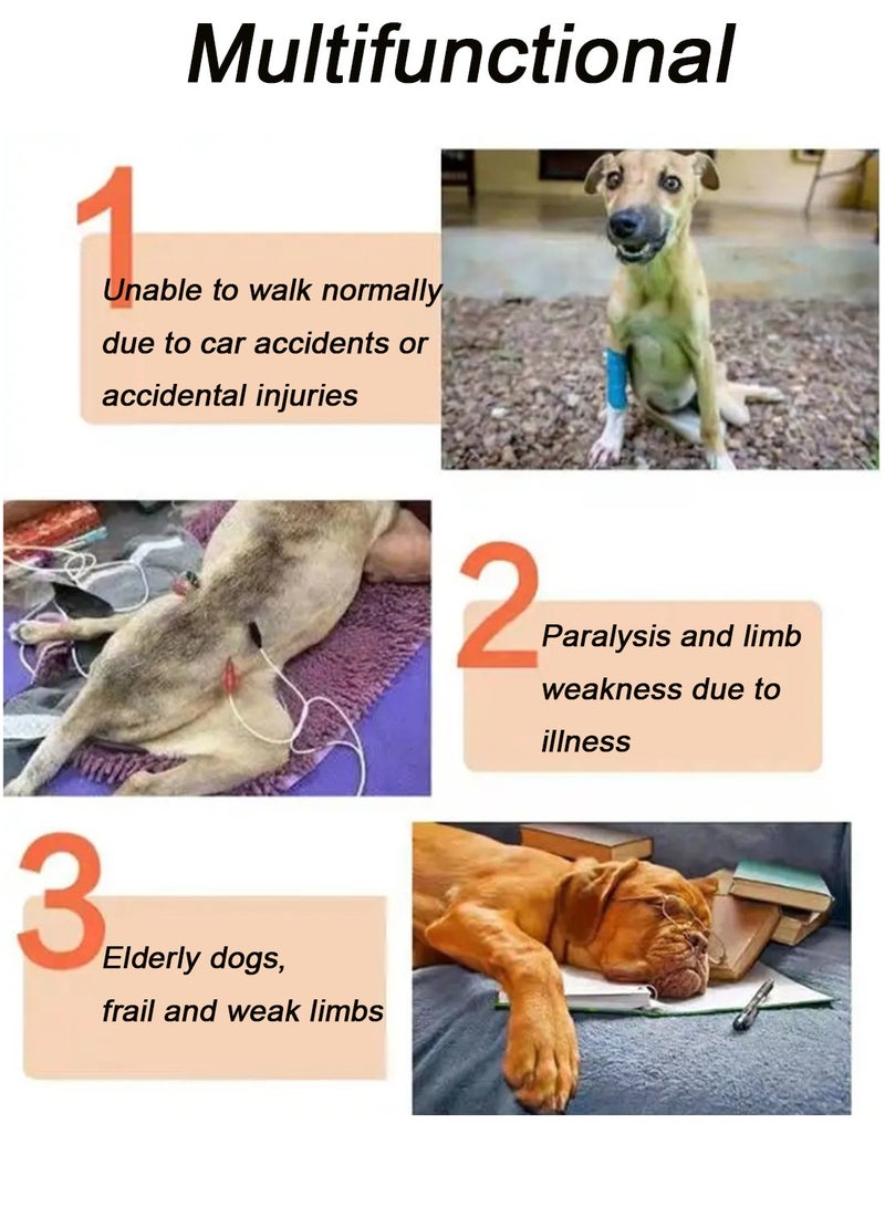 Kidle Adjustable 2 Wheel Pet Cart Dog Wheelchair for Back Legs Pet Rehabilitation Cart for Hind Legs Rehabilitation Auxiliary Assisted Wheels for Disabled Hind Legs Dogs Small Dog - Image 2