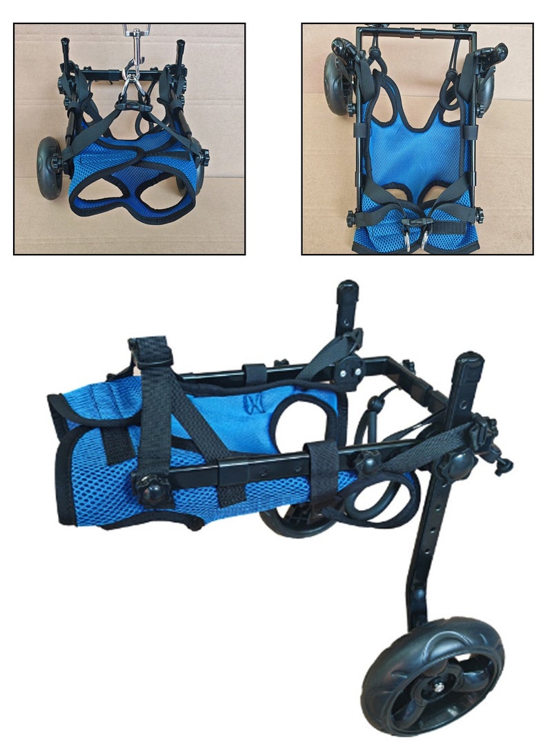 Kidle Adjustable 2 Wheel Pet Cart Dog Wheelchair for Back Legs Pet Rehabilitation Cart for Hind Legs Rehabilitation Auxiliary Assisted Wheels for Disabled Hind Legs Dogs Small Dog - Image 5