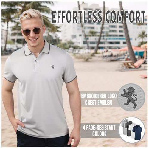 Albert Morris Mens Striped Short Sleeve Polo Shirts 4 Pack - Regular Fit - Multicolor - Nautical Collection - Small - Image 5