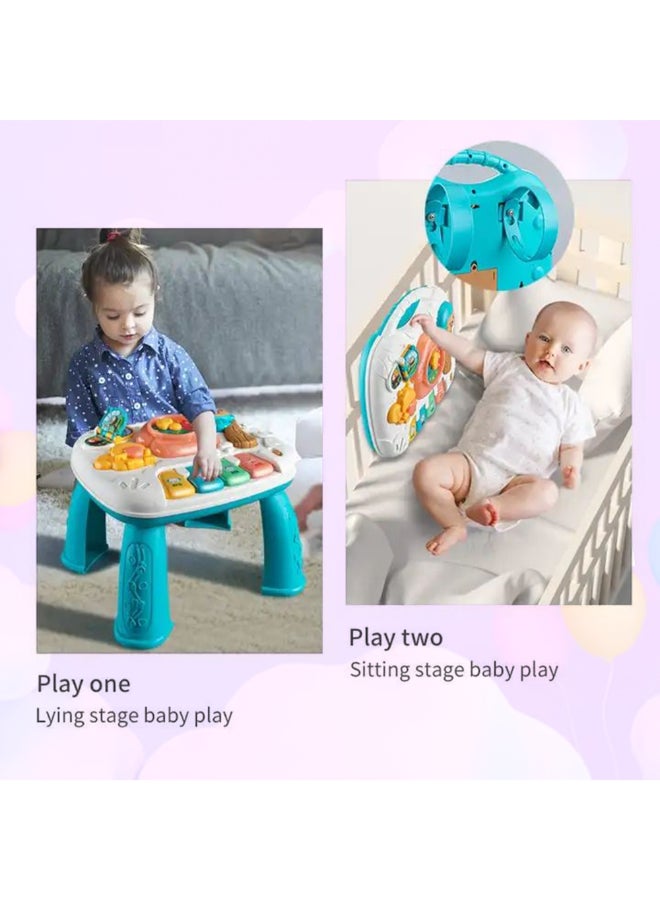 COGNIKIDS طاولة تعلم موسيقية للأطفال الصغار – مكتب نشاط تعليمي مع أضواء وأشكال وموسيقى وتروس وبيانو وأصوات | طاولة ألعاب للأطفال من 12 شهرًا وما فوق | لعبة بازل تفاعلية - Image 5