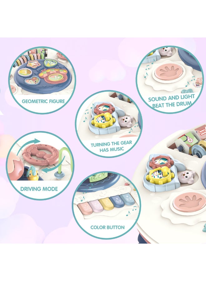 COGNIKIDS طاولة تعلم موسيقية للأطفال الصغار – مكتب نشاط تعليمي مع أضواء وأشكال وموسيقى وتروس وبيانو وأصوات | طاولة ألعاب للأطفال من 12 شهرًا وما فوق | لعبة بازل تفاعلية - Image 3