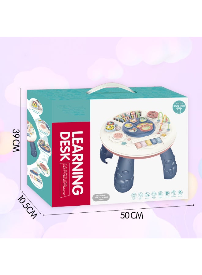 COGNIKIDS طاولة تعلم موسيقية للأطفال الصغار – مكتب نشاط تعليمي مع أضواء وأشكال وموسيقى وتروس وبيانو وأصوات | طاولة ألعاب للأطفال من 12 شهرًا وما فوق | لعبة بازل تفاعلية - Image 4