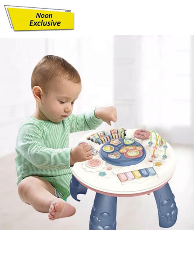 COGNIKIDS طاولة تعلم موسيقية للأطفال الصغار – مكتب نشاط تعليمي مع أضواء وأشكال وموسيقى وتروس وبيانو وأصوات | طاولة ألعاب للأطفال من 12 شهرًا وما فوق | لعبة بازل تفاعلية - Image 1