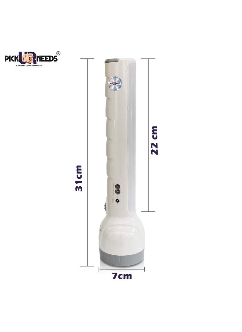 Pick Ur Needs 2 in 1 Emergency Search Torch Light with Long Tube Home Emergency Light Dual Battery Long Backup