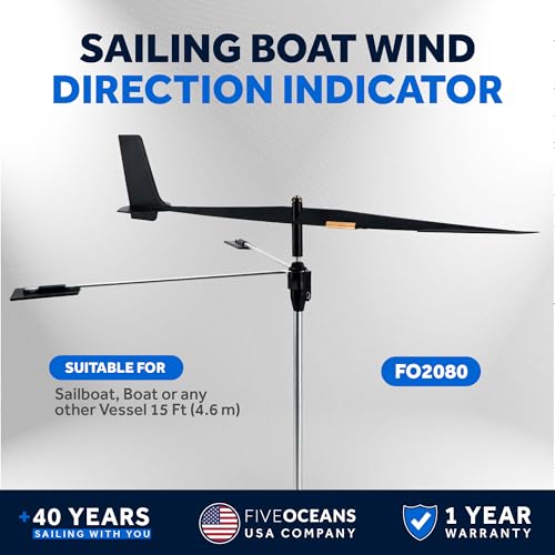 Five Oceans 14-1/2-Inch Sailing Boat Wind Direction Indicator, Wind Vane with Sensitive Ball Bearing - FO2080 - Image 2