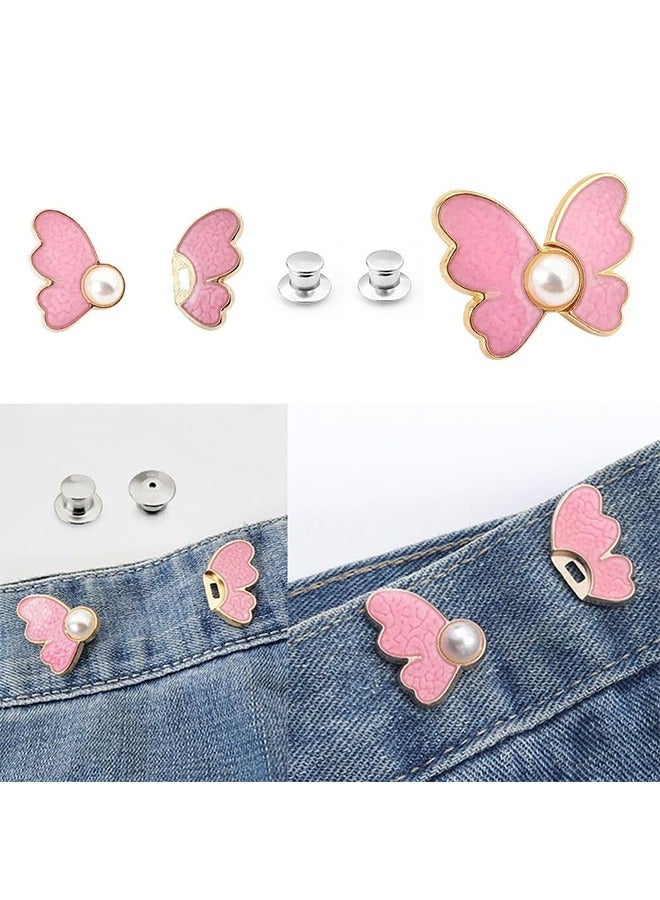 Waistband Tightener, 8 Pcs Cute Butterfly Button Pins – Detachable & Adjustable Waist Tighteners for Loose Jeans, No Nails, No Fuss, No Sewing Required, Pants Clips for Waist (4 Colors)  - Image 3