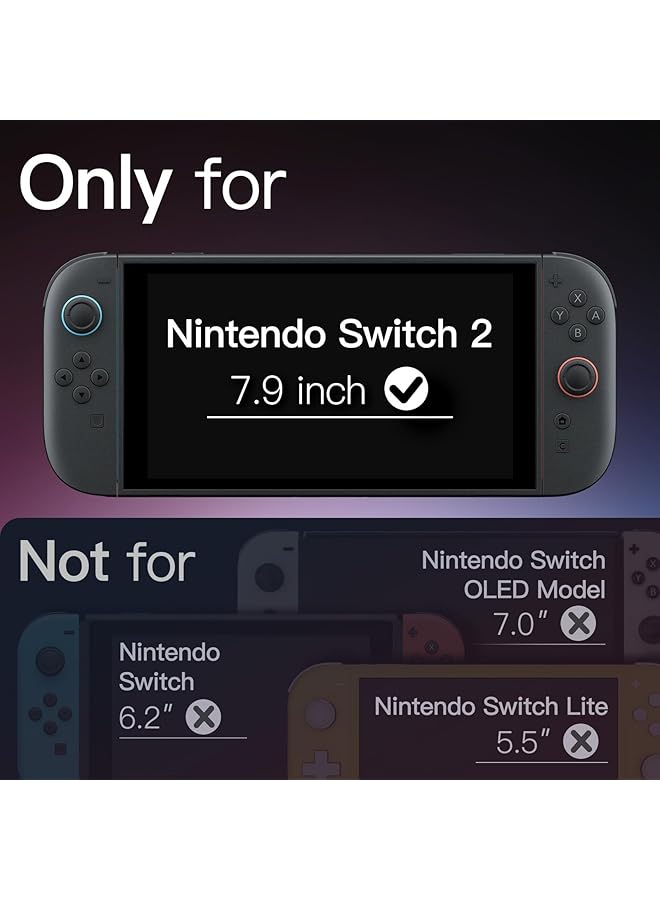 Jetech Screen Protector For Nintendo Switch 2 2025 9H Tempered Glass Film Anti Scratch Hd Clear 2 Pack - Image 2