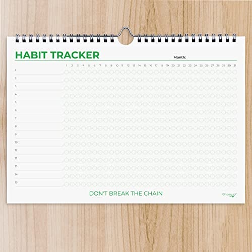 Hadigu Habit Tracker Calendar (Undated 12 Month) Colorful Motivational Design, Spiral Bound and Hanger, A4 Size (8,3"x11.7") Quality Heavy Paper, Monthly Habit Tracker Journal, Goal Tracker, Workout - Image 2
