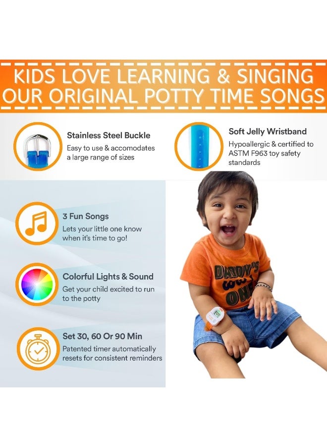 POTTY TIME Our Watch is The Real Deal, Water Resistant & Easy to Use, Orange + Battery Replacement Kit - Image 3