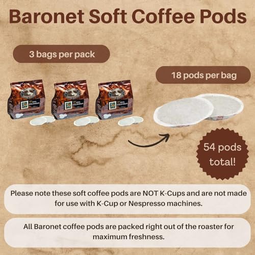 Baronet Coffee Pods [100% Colombian - 54 Pods] Single Cup Use for Senseo Coffee Machine - 3 Bags of 18 Single Serve 8 Gram, Regular Strength, Medium Roast [100% Colombian] - Image 3
