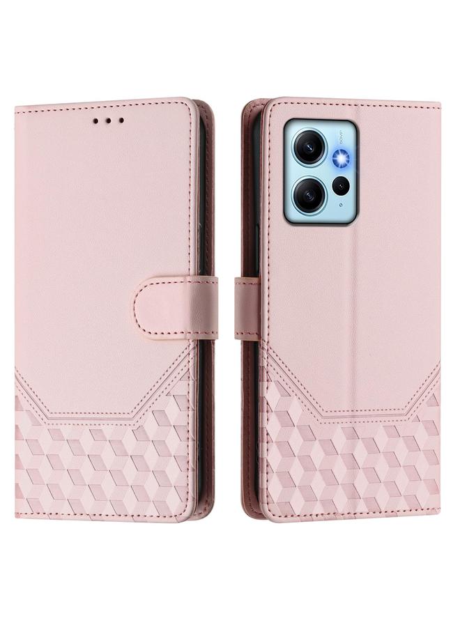 S-TOP Case For Redmi Note 12 4G Global Honeycomb Embossing RFID Leather Phone Case - Image 2