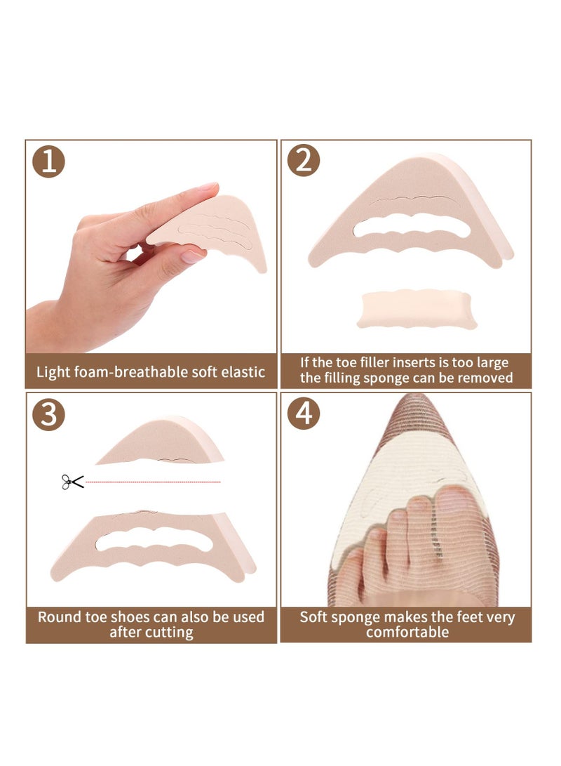 10 Pairs High Heel Cushion Pads Includes Adjustable Toe Filler Inserts Front Insoles Heel Grips Liner Insert, Preventing Too Big Shoe from Heel Slipping Blisters Relieve Pain ,Unisex Shoe Pads. - Image 3