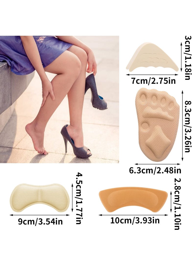10 Pairs High Heel Cushion Pads Includes Adjustable Toe Filler Inserts Front Insoles Heel Grips Liner Insert, Preventing Too Big Shoe from Heel Slipping Blisters Relieve Pain ,Unisex Shoe Pads. - Image 2