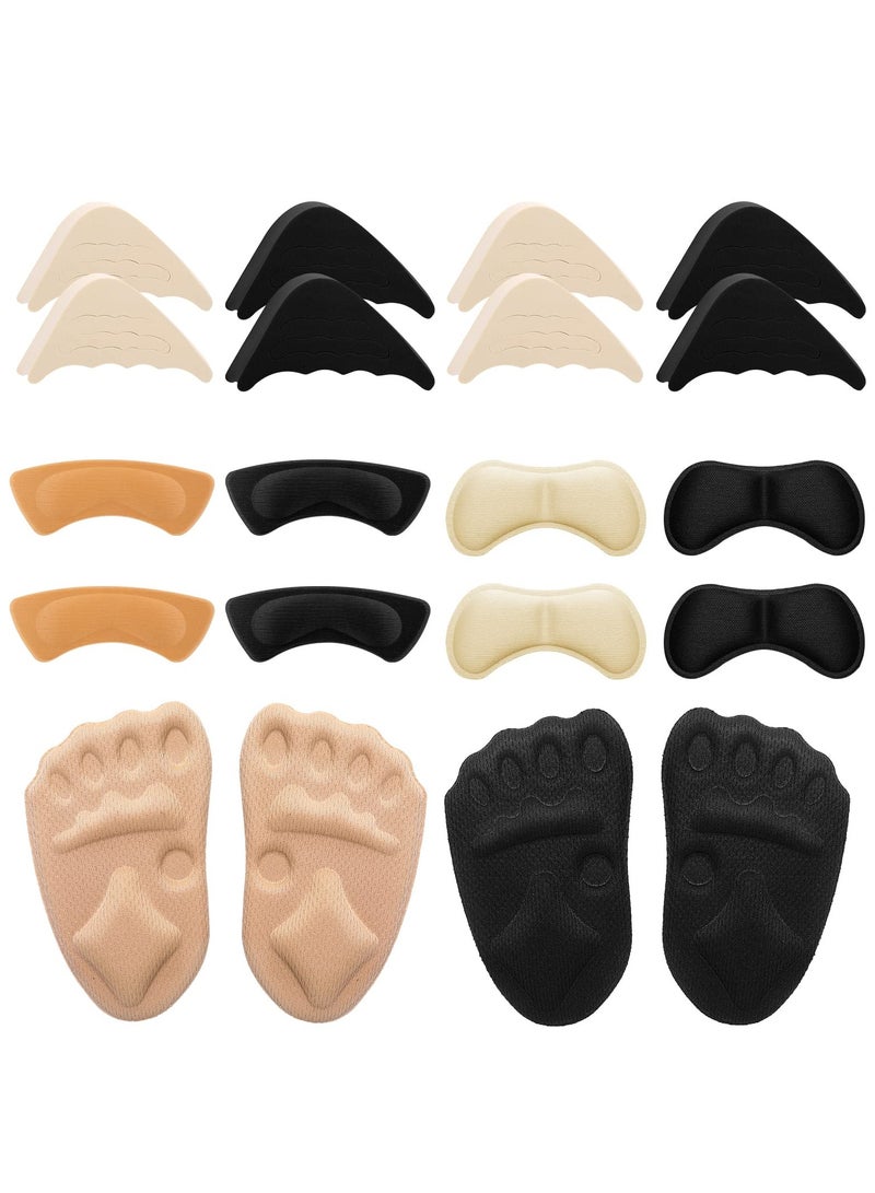 10 Pairs High Heel Cushion Pads Includes Adjustable Toe Filler Inserts Front Insoles Heel Grips Liner Insert, Preventing Too Big Shoe from Heel Slipping Blisters Relieve Pain ,Unisex Shoe Pads. - Image 1