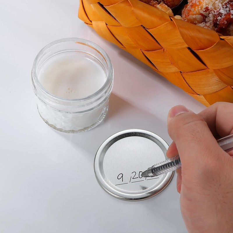 EvaHab 100-Count [Wide Mouth] Canning Lids for Ball, Kerr Jars - Split-Type Metal Mason Jar Lids for Canning - Food Grade Material, 100% Fit & Airtight for Regular Mouth Jars (86mm Wide Mouth（100 Lids）) - Image 4