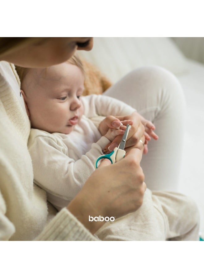Baboo Manicure Set for baby - Scissors & Nails Clipper - Baby Nail Trimmer with Round Tip – Safety Blunt Stainless Steel Scissors with Nails Clipper for Newborn - 0+ Months (Lagoon Fiesta) - Image 3