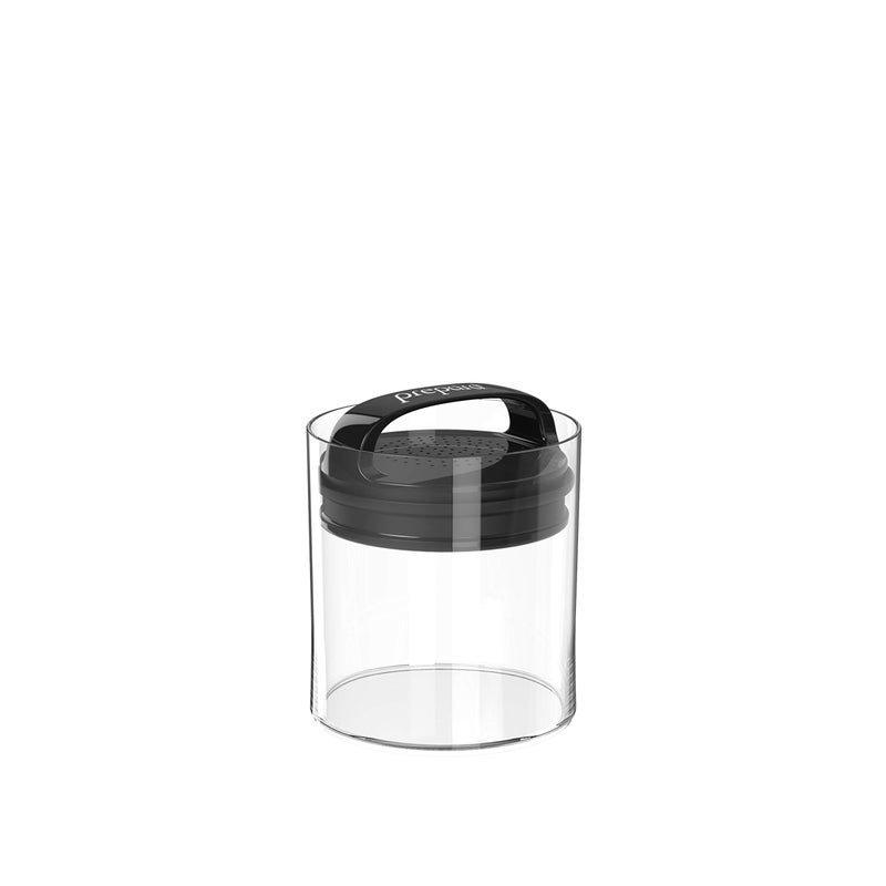 Prepara Evak Fresh Saver MediumShort Airless Canister with Black handle 11 Quart Clear