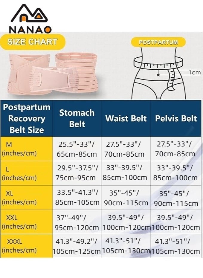 NANAO 3 in 1 Postpartum Belly Corset Belt For Waist, Postpartum Support Waist Belt Shapewear Slimming Girdl,Pelvis And Around The Stomach Very Comfortable Breathable And Under Clothes XL  - Image 4
