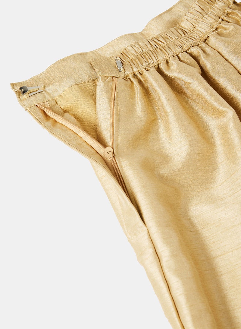 Girl's Brocade Kurta with Palazzo Set