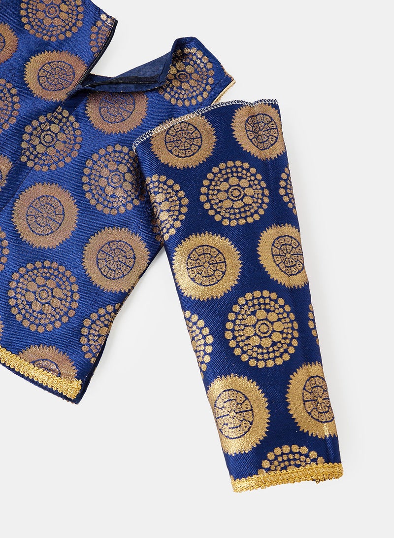 Girl's Brocade Kurta with Palazzo Set