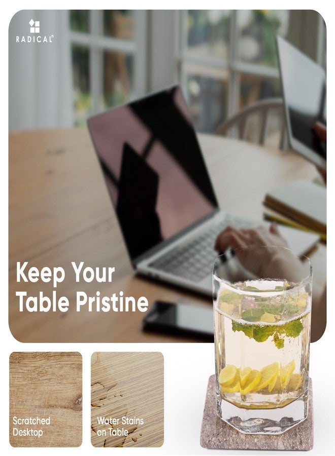 RADICALn Marble Coasters Set of 6 Oceanic 3.5 Inch Square Coaster for Drinks with Holder, Drink Coaster for Tabletop & Coffee Table Decor, Ideal Home Decor House Warming Gifts - Image 4